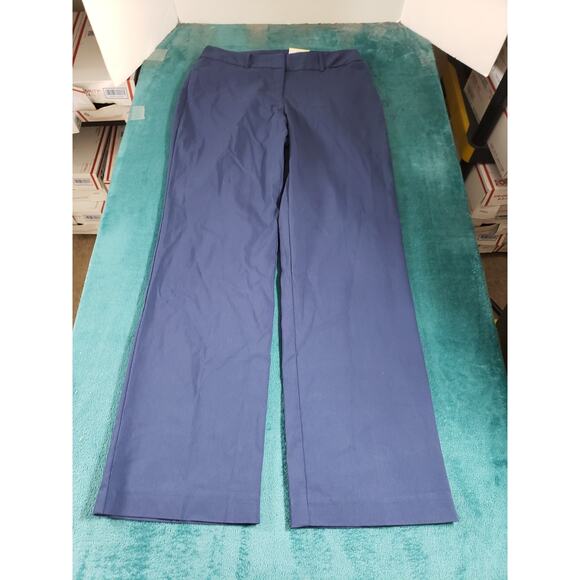 Time and Tru Dress Pants Size 12 Womens Blue Stretch Hook & Eye Straight NWT - Picture 2 of 13